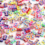 100 Pcs Butterfly Polymer Clay Beads Mixed Heishi Spacer Beads Supplies for DIY Bracelet Earring Necklace Jewelry Making - color: Butterfly