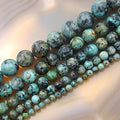 AD Beads Natural Gemstone Smooth Round Loose Beads 15" 4mm 6mm 8mm 10mm 12mm (4mm, Afghani Turquoise) - color: Afghani Turquoise, size: 4mm