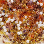 Mixed Star Moon Crystal Glass Beads Seedbeads Loose Round Pearl Beads for Jewelry Making Craft Bracelets Necklaces Earrings DIY Crafts Projects Brown Glass Spacer Bead Kits for Crafts - color: Brwon
