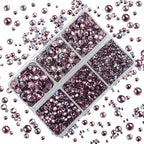 4000Pcs Mixed Size Hot Fix Round Crystals Gems Glass Stones Hotfix Flat Back Rhinestones (Light Amethyst) - color: Light Amethyst, size: 4000 Count (Pack of 1)