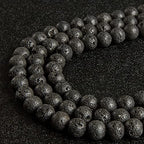100pcs 8mm Black Lava Beads Natural Gemstone Beads Round Loose Beads for Jewelry Making - color: Black Lava, size: 8mm