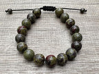 GAF TREASURES Grade A ++ Gemstone Round Bead Adjustable Bracelet 10mm, Genuine Crystal Bead Bracelet, Gift for Men & Women - color: Dragon Blood Jasper