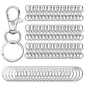 100PCS Swivel Snap Hooks with Key Rings, 50Pcs Key Chain Clip Hooks and 50Pcs Key Rings, Lanyard Lobster Claw Clasps for Keychains Jewelry Art Crafts - color: Silver