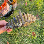 JIC Gem Labradorite Crystal Crown Raw Quartz Headband Handmade Tiara Natural Stone Headpiece Women Girls for Wedding Parties - color: Labradorite