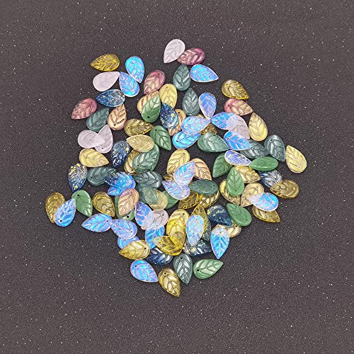 INSPIRELLE 100pcs Leaf Crystal Glass Spacer Beads for Jewelry Bracelet Necklace Making, 11 * 18mm - color: Leaves