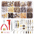 Swpeet 1468Pcs Jewelry Making Supplies Kit with Jewelry Making Tools, 2 Colors Jewelry Wires and Jewelry Pliers, 40 Styles Jewelry Findings, with Plastic Caliper, Thimble Ring, Awl Tweezers Scissors - size: 5a