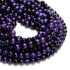 95pcs(2 Strand/Set) 8mm Purple Tiger Eye Stone Beads with Energy Power, Smooth Round Gemstone Beads for Jewlery Bracelets Earrings Making DIY - color: Purple Tiger Eye, size: 8mm