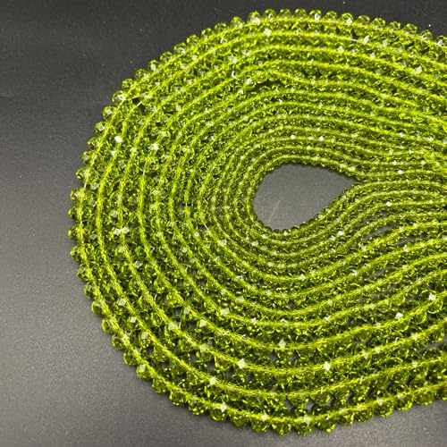 1040PCS Assorted Size Glass Beads, 4/6/8mm Crystal Glass Beads for Jewelry Making, Briolette Crystal Spacer Loose Bulk Beads for DIY Crafts, Suncatchers, Green Color - color: Olive green