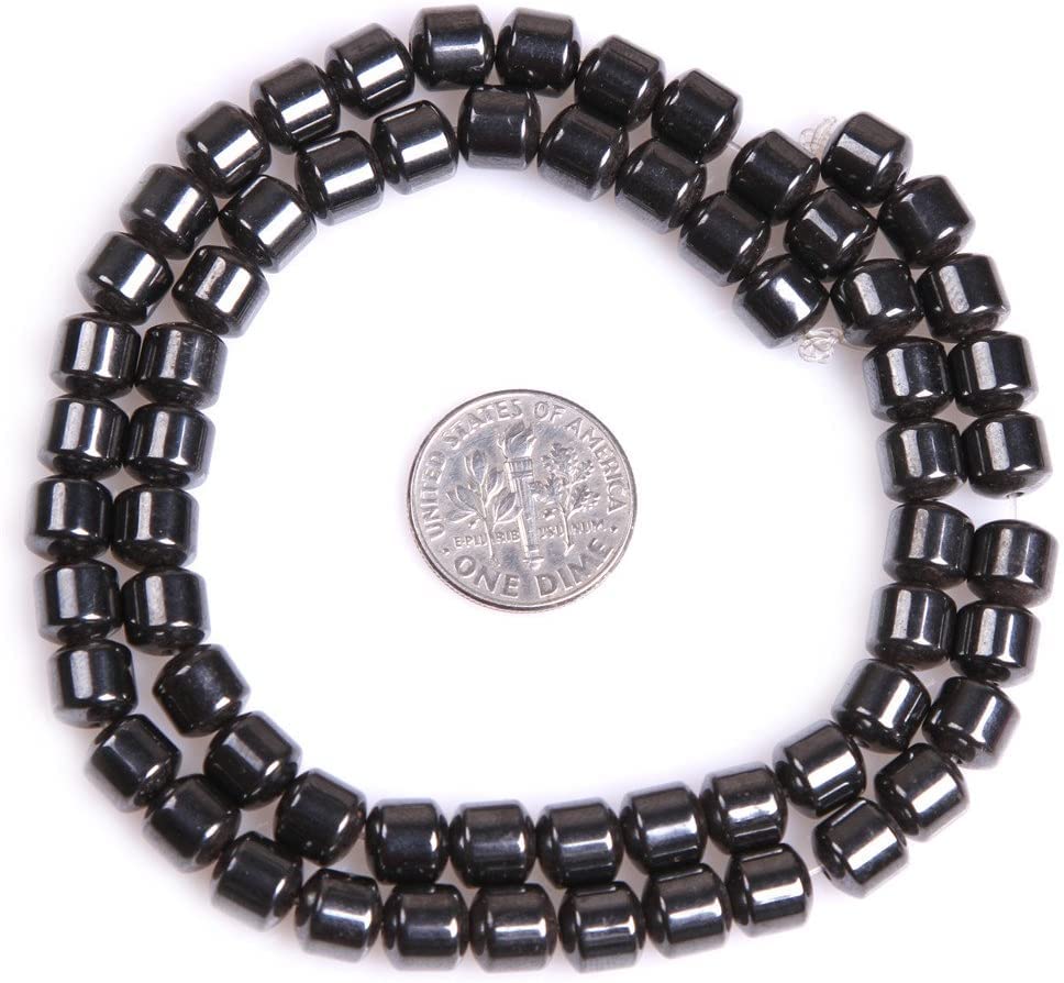 HAAMIIQII 40pcs 10mm Natural Black Hematite Loose Gemstone Beads Drum Shape Spacer Stone Beads for Jewelry Making DIY Bracelets Necklaces Crafting - color: Drum Shape, size: 10mm