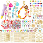 Ecoofor 561 Pcs Keychain Making Kit - Includes 30 Keychain Clips, 40 Extender Chains, 178 Charms, Beading Accessories, Jewelry Pliers - DIY Bag Charms & Jewelry Craft Kit Supplies - color: 8 Styles Ultimate Set
