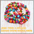 500 pcs Natural Chip Stone Beads, Candy Stone 5-8 mm Irregular Gemstones Healing Crystal Loose Rocks Bead Hole Drilled for Jewelry Making Bracelet - color: Candy Stone