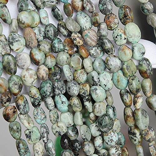 MJDCB Natural Irregular Shape Stone Beads 8-10mm Africa Turquoise Gemstone Energy Cured for Jewelry Making Bracelet Necklaces - color: Africa Turquoise