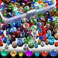560 Pcs Faceted Rondelle Crystal Beads, Boxed, Spacer Beads for DIY Crafts, 4/6/8mm (Colorful) - color: Colorful