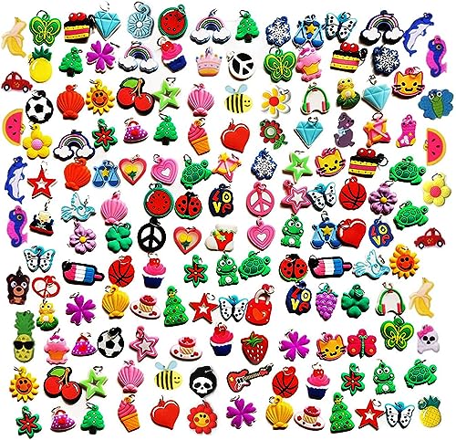NYKKOLA Rubber Loom Band Charm, Silicone Bracelet Charms,Loom Rubber Bands Charms,Bracelet Pendant, 105pcs