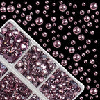 4000Pcs Mixed Size Hot Fix Round Crystals Gems Glass Stones Hotfix Flat Back Rhinestones (Light Amethyst) - color: Light Amethyst, size: 4000 Count (Pack of 1)