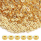 1500pcs 6mm Gold Flat Round Spacer Beads Disc Loose Jewelry Making Beads for DIY Bracelet Necklace Earring Craft Supplies - color: Gold