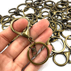 20Pcs Lobster Clasps Swivel Hooks, Lobster Clasp Trigger Clips with Flat Split Keychain Ring and 8 Shap Swivel Clips for DIY Craft Making (Antique Brass-2) - color: Antique Brass-2