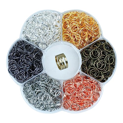 YAKA 900Pcs 10mm1Box 6 Colors Open Jump Ring,Ring Jewelry Keychain for Jewelry Making Accessories,1Pcc Jump Ring Open/Close Tool and 1Pcs Clear Box (0.39"/10mm) - size: 0.39"
