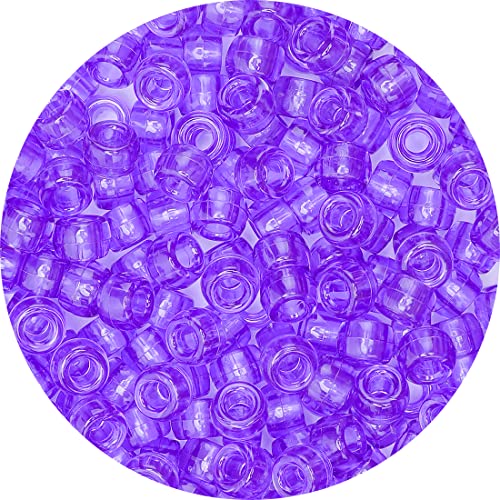 Iooleem Pony Beads(1000pcs Dark Purple Transparent Pony Beads), Beads for Jewelry Making, Crafts, Beading Supplies, Arts & Crafts Materials for Jewelry Making. - color: Dark Purple Transparent, size: Medium Pack