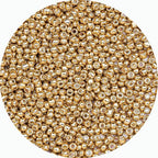 8/0 Glass Seed Beads Bulk, Gold 3mm Tiny Round Craft Seed Bead, Small Mini Pony Beads for Jewelry Making Bracelet Necklace Wrist Beading Weaving Supplies, 2500pcs - color: Gold