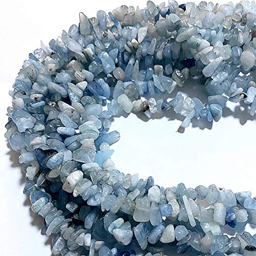 PLTbeads 5-8mm Natral Healing Gemstone Waist Bracelets Necklace Kit Irregular Stone DIY Crafts Design Jewelry Making 1 Strand per Bag Approxi 34 inch (Aquamarine Chips) - color: Aquamarine Chips