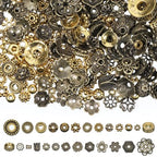 400 PCS Bead Cap Findings, Flower Spacer Beads, Tibetan Daisy Metal Alloy Jewelry Spacers for Bracelet Necklace Earrings Jewelry Making
