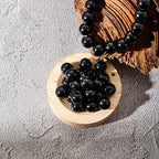 240Pcs Black Wood Beads 16mm for Craft Large Hole Wood Beads Hole:6mm (Black) - color: Black
