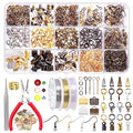 Swpeet Jewelry Making Supplies Kit - 1617 Pcs with 40 Styles Findings, 6 Colors Beads & Charms, Pliers, Wires, Tweezers & Jump Ring Opener - size: 8A