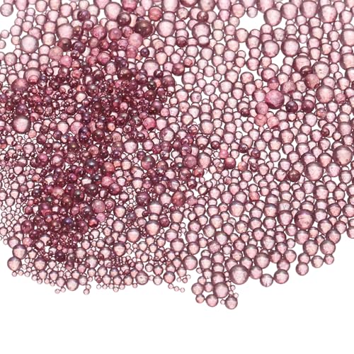 Iridescent Glass Tiny Bubble Beads, 0.4-3mm 20g No Hole Micro Mini Round Korean Purple Water Droplets Beads - Applications: for Resin, Nail Art, Dollhouse Bath Tub, 2-Pieces - color: Korean Purple, size: φ0.4-3mm