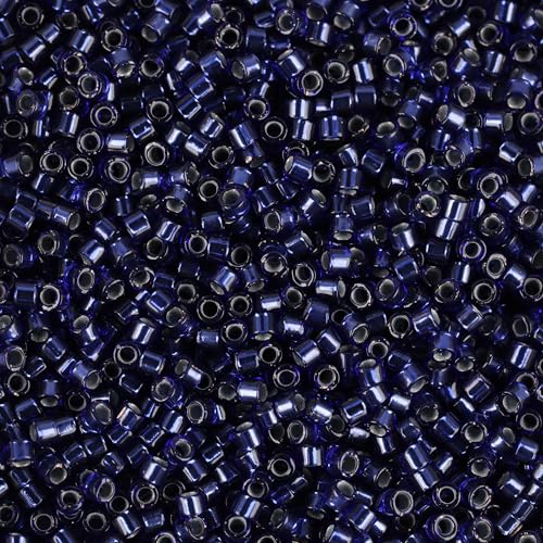 Miyuki Delica Seed Beads – Size 11/0 (1.6 mm), DB0183, Montana Sapphire, 7.2 g, Approx. 1440 Beads, Made in Japan - color: DB0183 - Montana Sapphire