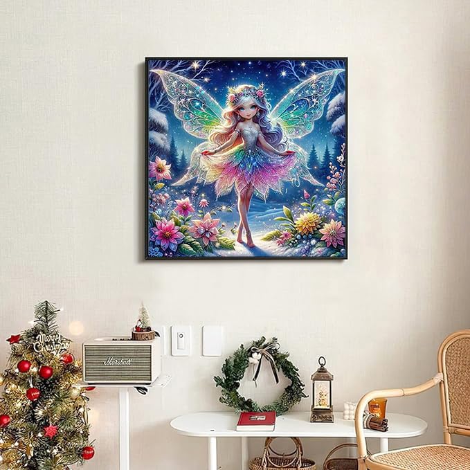 Axquilon Diamond Art Kits for Adults-Round Full Drill 5D Fairy Diamond Painting Kits for Adults Beginners Paint by Diamonds Pictures Girls Gem Art Painting Kits DIY Crafts Kits 14x14inch - color: Fairy