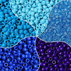 MIIIM 1000PCS 6x9mm Pony Beads Bulk, 5 Styles Blue Pony Beads for Bracelets Making Kit, Kandi, Hair Braids Crafts for Jewelry Making (Blue) - color: Blue