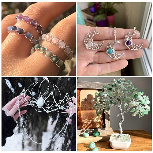 Pandahall 42.6 Feet Tarnish Resistant Copper Wire 21 Gauge Wire JewelryWire Beading Craft Wire for Jewelry Making (Silver)
