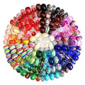 TOAOB 150pcs Glass European Large Holes Beads Assorted Resin Spacer Rhinestones Lampwork Craft Beads for Bracelets Necklaces Jewelry Making