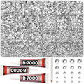 31000Pcs Silver Clear Rhinestones Gems Bedazzling Bedazzler Kit, Crystal Bedazzled Flatback Diamonds for Crafting Clothes Crafts Shoes Fabric, Jewels Bedazzle Resin Flat Back Gemstone 2-6mm b7000 Glue - color: Silver clear 2-6mm, size: Large Pack + 3Pcs G