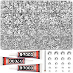 31000Pcs Silver Clear Rhinestones Gems Bedazzling Bedazzler Kit, Crystal Bedazzled Flatback Diamonds for Crafting Clothes Crafts Shoes Fabric, Jewels Bedazzle Resin Flat Back Gemstone 2-6mm b7000 Glue - color: Silver clear 2-6mm, size: Large Pack + 3Pcs G