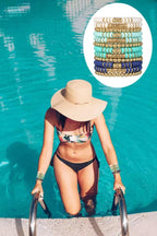 12pcs Friendship Bracelets Beaded Bracelets Heishi Bracelet Cute Bracelets Stack Vinyl Clay Disc Bead Surfer Stretch Summer Beach Bracelets For Women Preppy Bracelets - color: B-color 5