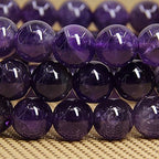 Angelstones Handmade Natural Healing Gemstone 8mm Round Beads Stretch Crystal Bracelet 7 Inch Unisex - color: Amethyst