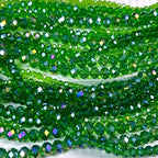 1040pcs 4/6/8mm Glass Beads Green AB, Faceted Crystal Loose Rondelle Beads for Jewelry Making Bracelets Necklaces Suncatchers Plants Succulent DIY Crafts - color: Green AB