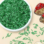 2000pcs Glass Bugle Beads, Tube Beads Bulk, Mini Long Tiny Small Waist Loose Spacer Embroidery Beaded for Bracelets Jewelry Making Sewing, Crafts, 2×6mm, Green - color: Green