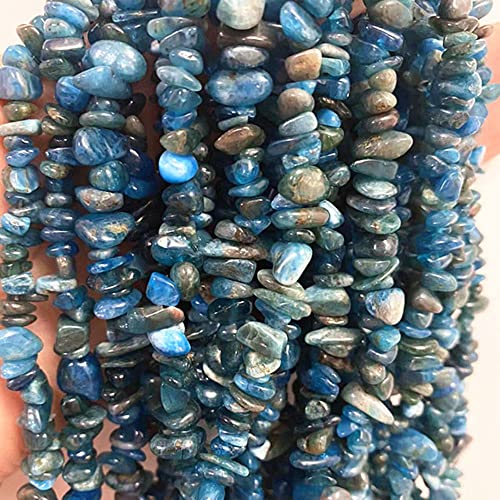 5-8mm Natural Blue Apatite Gemstone Chips Loose Beads Semi Precious for Jewelry Making DIY Handmade Craft Supplies 1 Strand per Bag Approxi 34" - color: Blue Apatite Chips