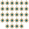 Sun Star Charms Baroque Boho Crystal Gold Plated Resin Gypsy Pendant Alloy for Jewelry Making DIY Craft Bracelet Necklace Earring - color: Sun-Blue-28Pcs