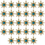 Sun Star Charms Baroque Boho Crystal Gold Plated Resin Gypsy Pendant Alloy for Jewelry Making DIY Craft Bracelet Necklace Earring - color: Sun-Blue-28Pcs