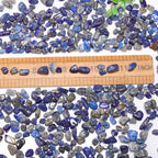 400pcs Natural Chip Stone Beads for Jewelry Making Lapis Lazuli 5-8mm Irregular Gemstones Healing Crystal Loose Rocks Bead Hole Drilled for Ring Earrings Necklace Bracelet Making DIY Art Crafts - color: Lapis lazuli (2 Strands-62")