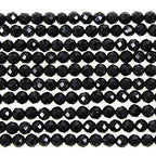 MJDCB 3mm Faceted Natural Black Spinel Round Loose Beads for Jewelry Making DIY Bracelet Necklace - color: Black Spinel