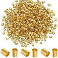 500 2.2mm Plated Brass Beads - 5 Colors, 500 Pieces, Crimp Tube Accessories for Jewelry Making - color: Gold