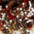Mixed Star Moon Crystal Glass Beads Seedbeads Loose Round Pearl Beads for Jewelry Making Craft Bracelets Necklaces Earrings DIY Crafts Projects Coffee Glass Spacer Bead Kits for Crafts - color: Coffee