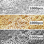 6mm Flat Round Spacer Beads, Clay Beads for Bracelets Making Kit, Heishi Polymer Flat Disc Spacer Beads for Jewelry Making, Clay Beads for Jewelry Making Gold Beads Silver (3000pcs) - color: 3000pcs