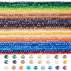 Craftdady 25 Strands Faceted Rondelle Glass Beads 6 mm Colorful Briolette Glass Crystal Spacer Beads Tiny Loose Beads for Bracelet Necklace Jewelry Making DIY Supplies - size: 6mm