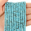 150PCs Natural Blue Turquoise Spacer Beads, Loose Semi Precious Flat Round Gemstone Heishi Disc Stone Beads for Beading Jewelry Making 4mm*2mm 38cm - color: Blue Turquoise, size: 4MM*2MM